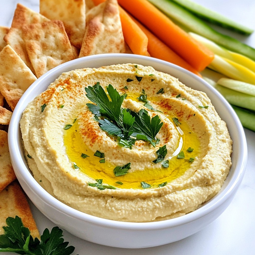 Lemon Garlic Hummus Creamy and Inviting Dip Recipe