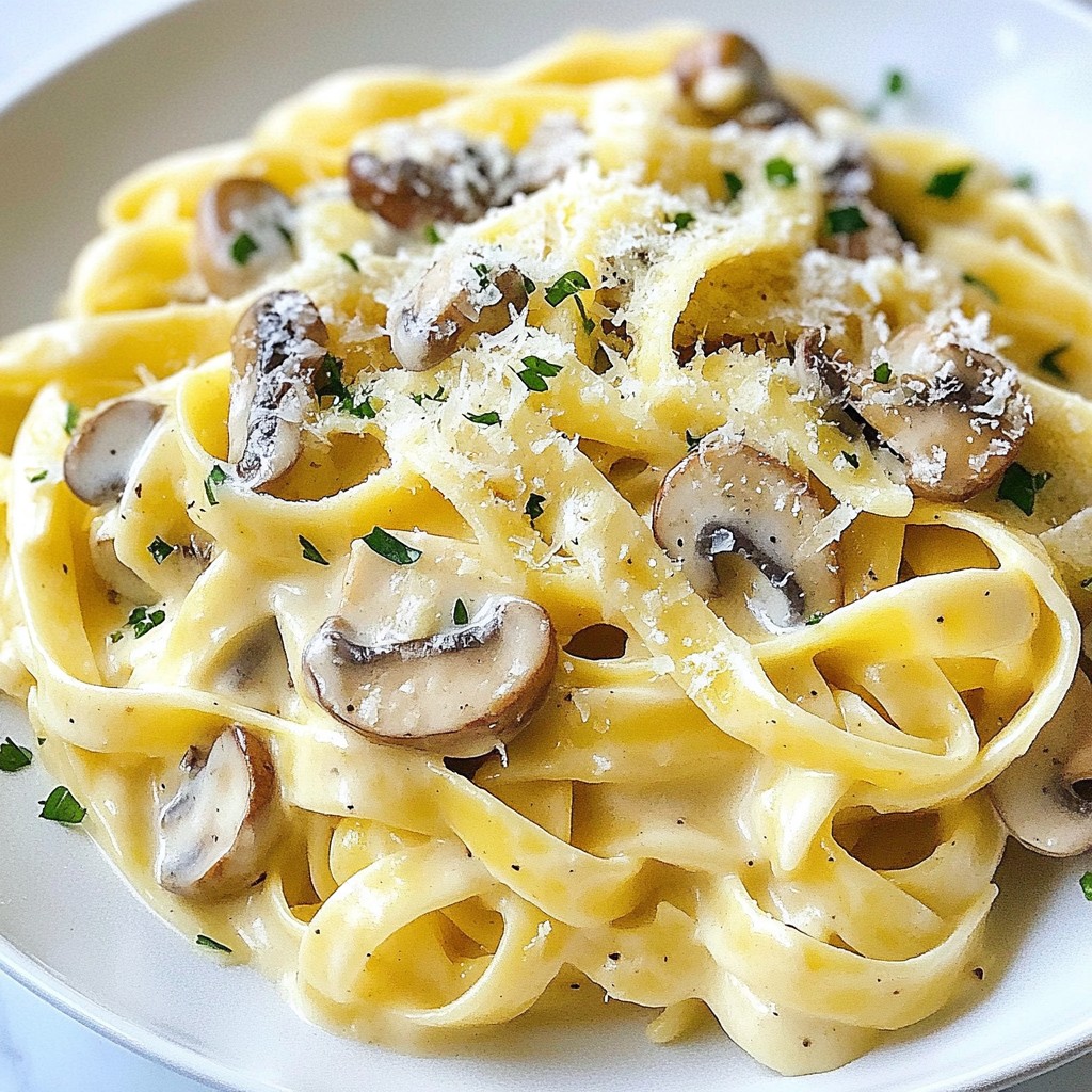 Creamy Garlic Mushroom Pasta Rich and Savory Delight