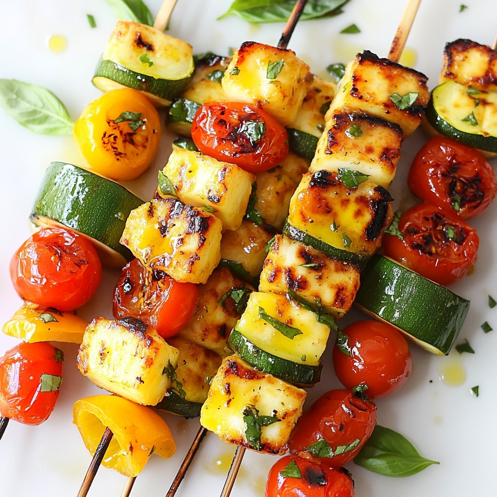 BBQ Grilled Halloumi and Tomato Skewers Delight