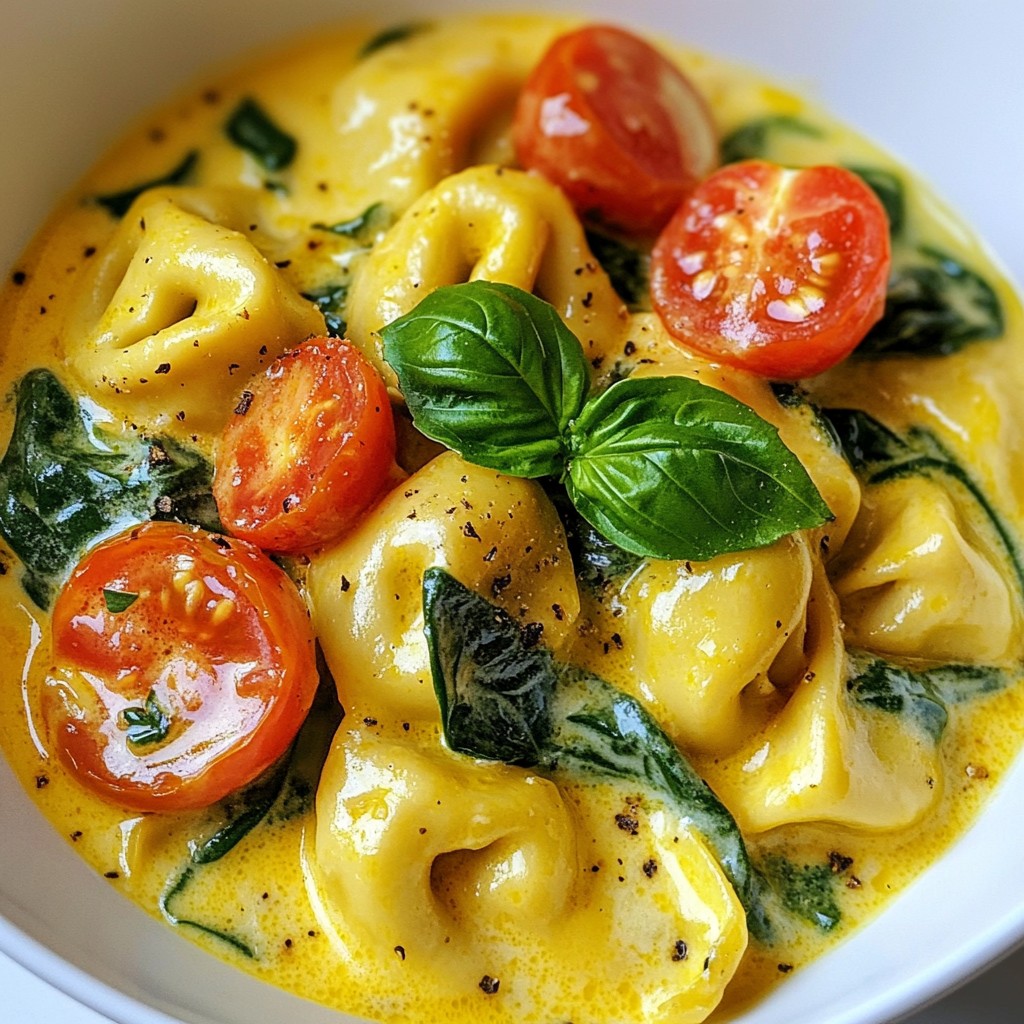 Creamy Spinach Tomato Tortellini Irresistible Delight