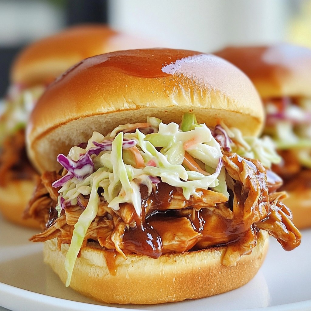 Tangy Barbecue Pulled Chicken Sandwiches for Dinner