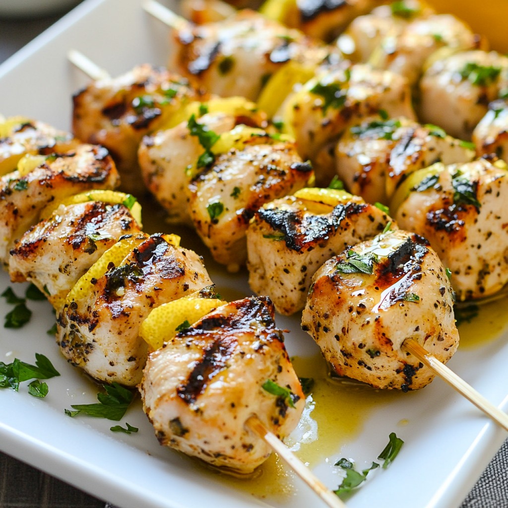 Lemon Pepper Grilled Chicken Skewers Tasty Delight
