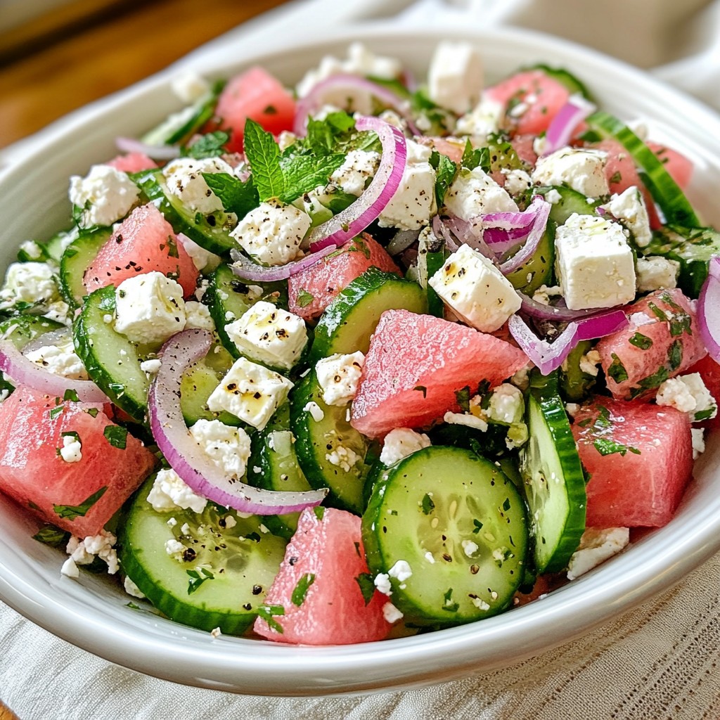 Cucumber Watermelon Feta Salad Refreshing Summer Dish