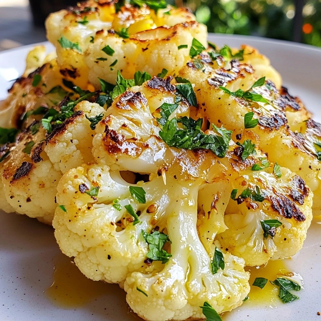 Charred Grilled Garlic Herb Cauliflower Recipe