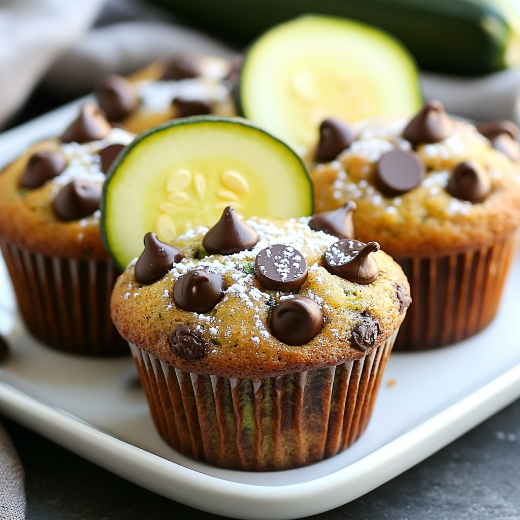 Chocolate Chip Zucchini Muffins Tasty and Easy Recipe