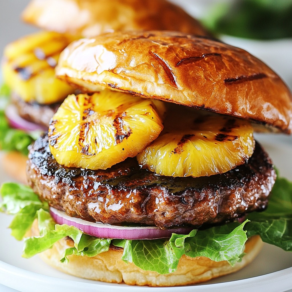 Grilled Pineapple Teriyaki Burgers Flavorful and Juicy