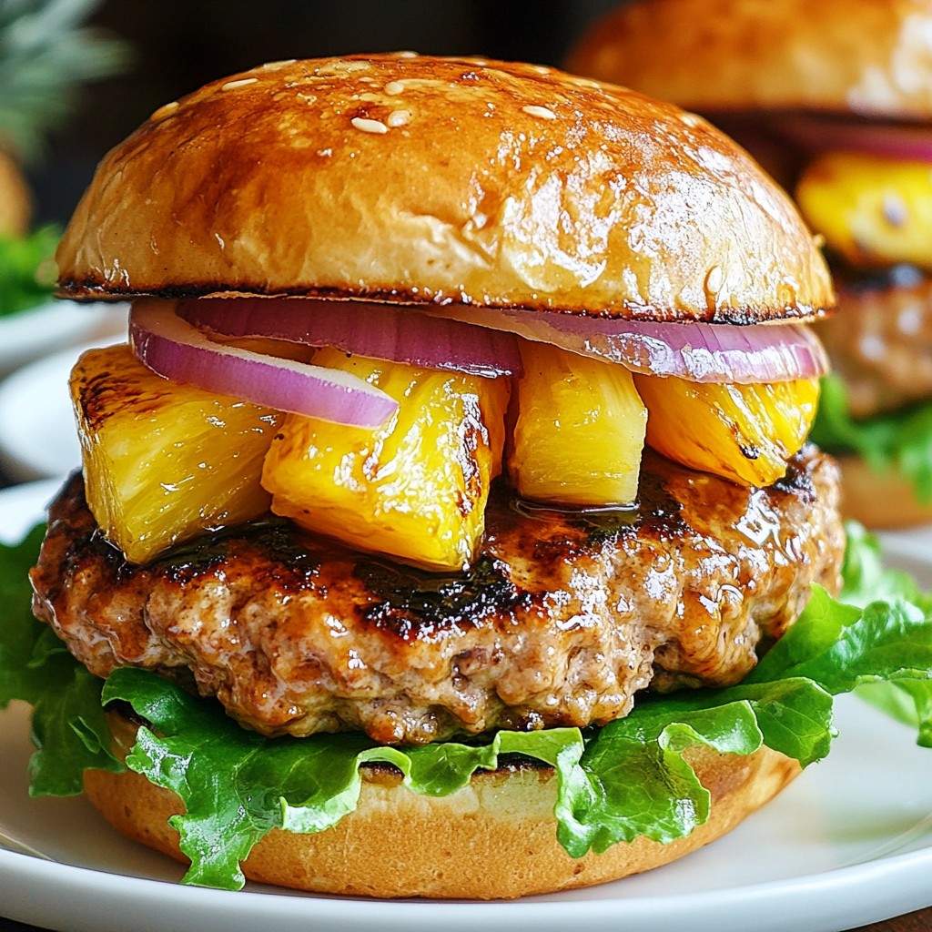 Grilled Teriyaki Turkey Burgers with Pineapple Flavor