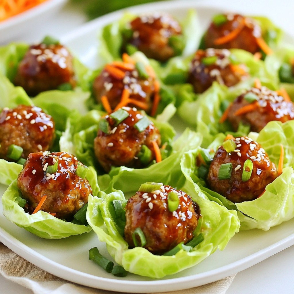Teriyaki Glazed Meatball Lettuce Cups for a Fresh Meal