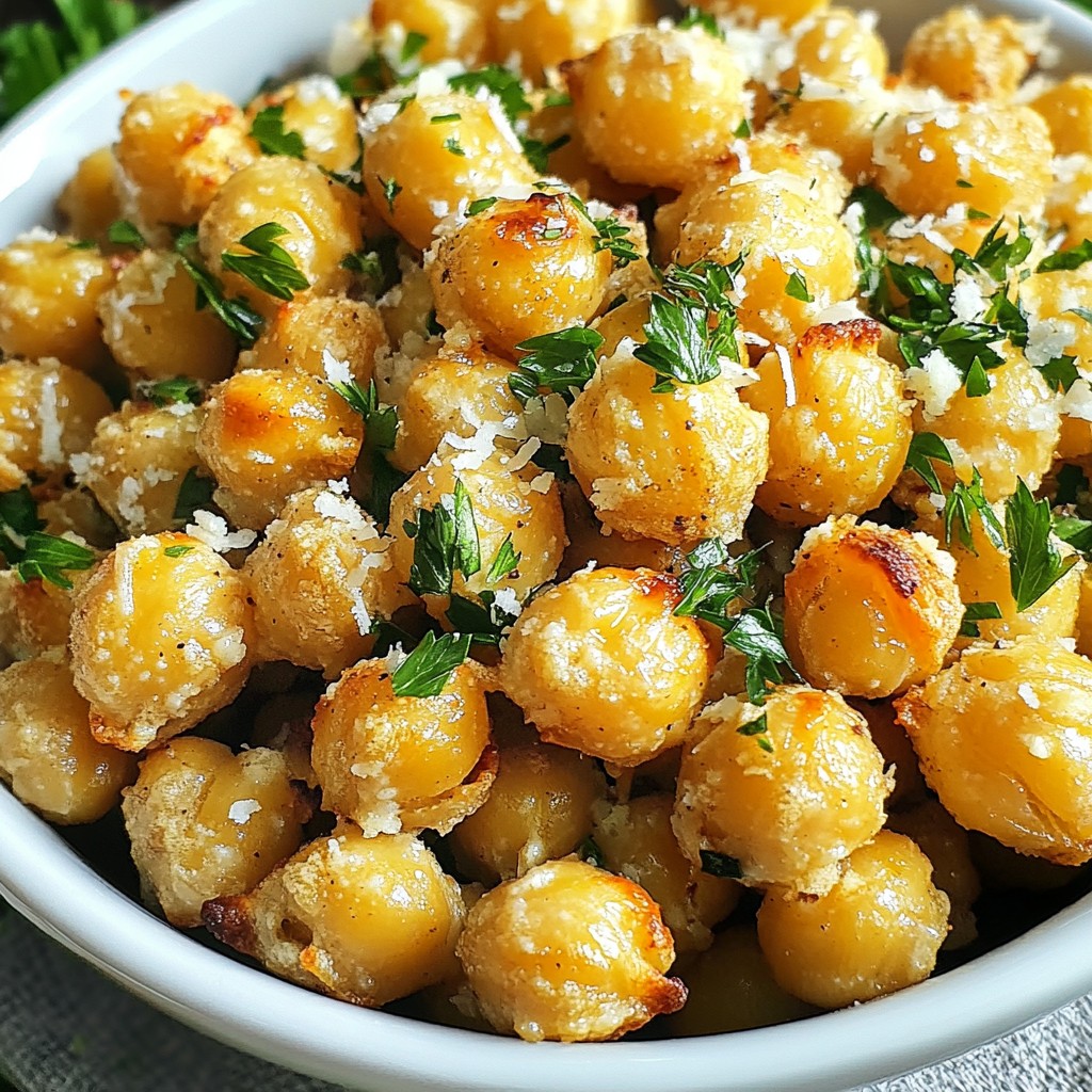 Garlic Parmesan Roasted Chickpeas Crispy Snack Delight