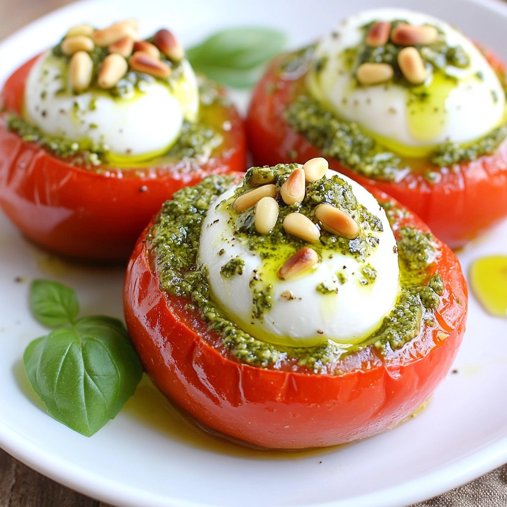 Pesto Mozzarella Stuffed Tomatoes Fresh and Tasty Treat