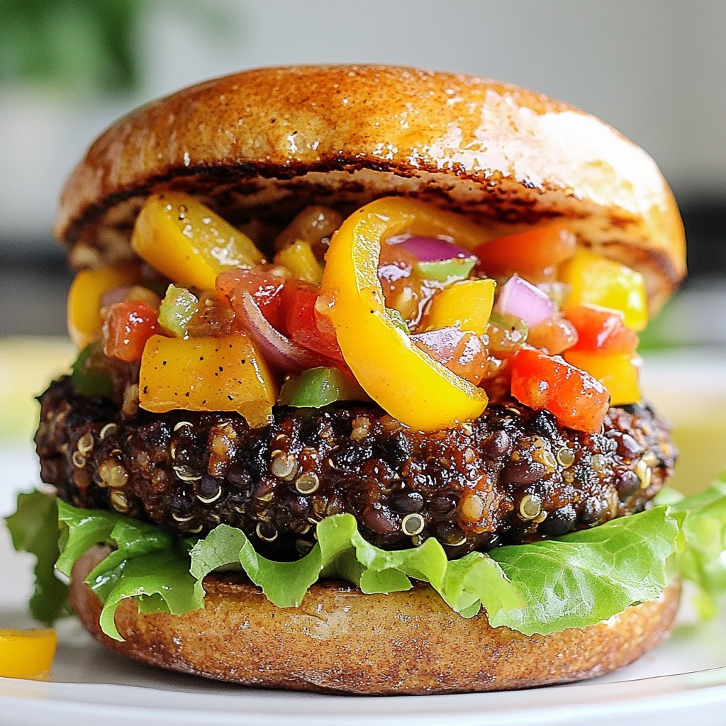 Barbecue Veggie Burger with Pepper Relish Delight
