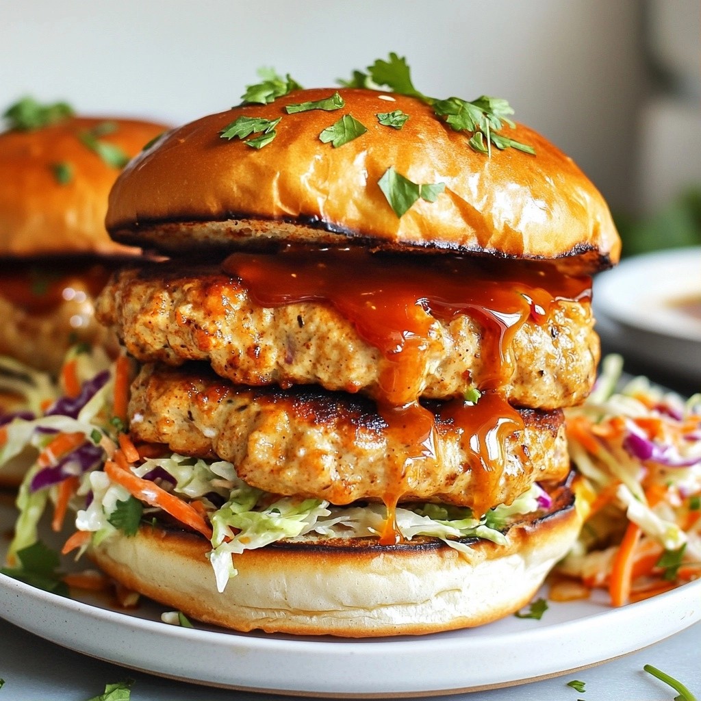 Barbecue Spiced Turkey Burgers with Coleslaw Delight
