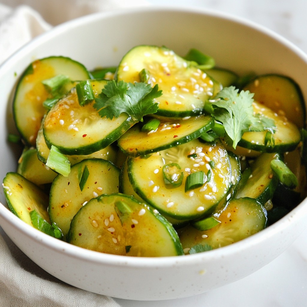 Spicy Sesame Cucumber Salad Refreshing and Zesty Treat