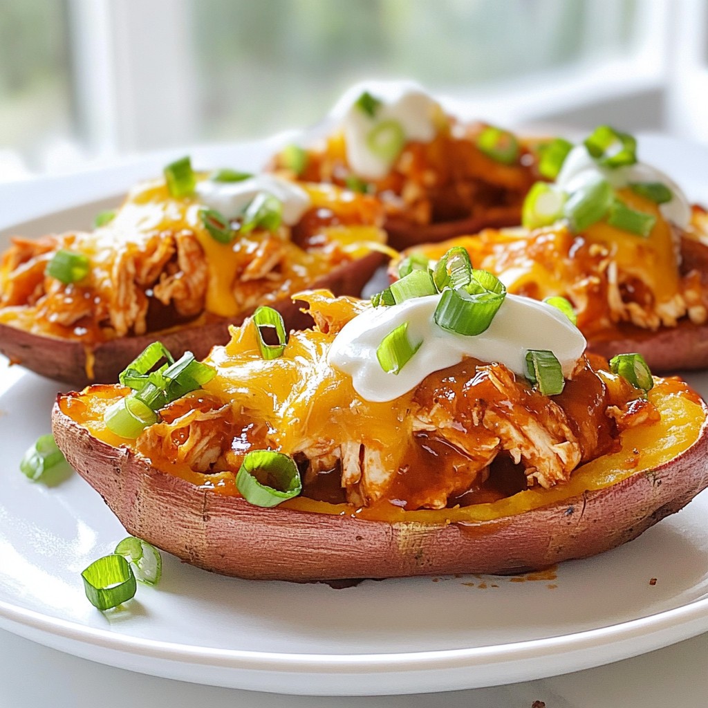 BBQ Chicken Sweet Potato Skins Flavorful and Fun Treat