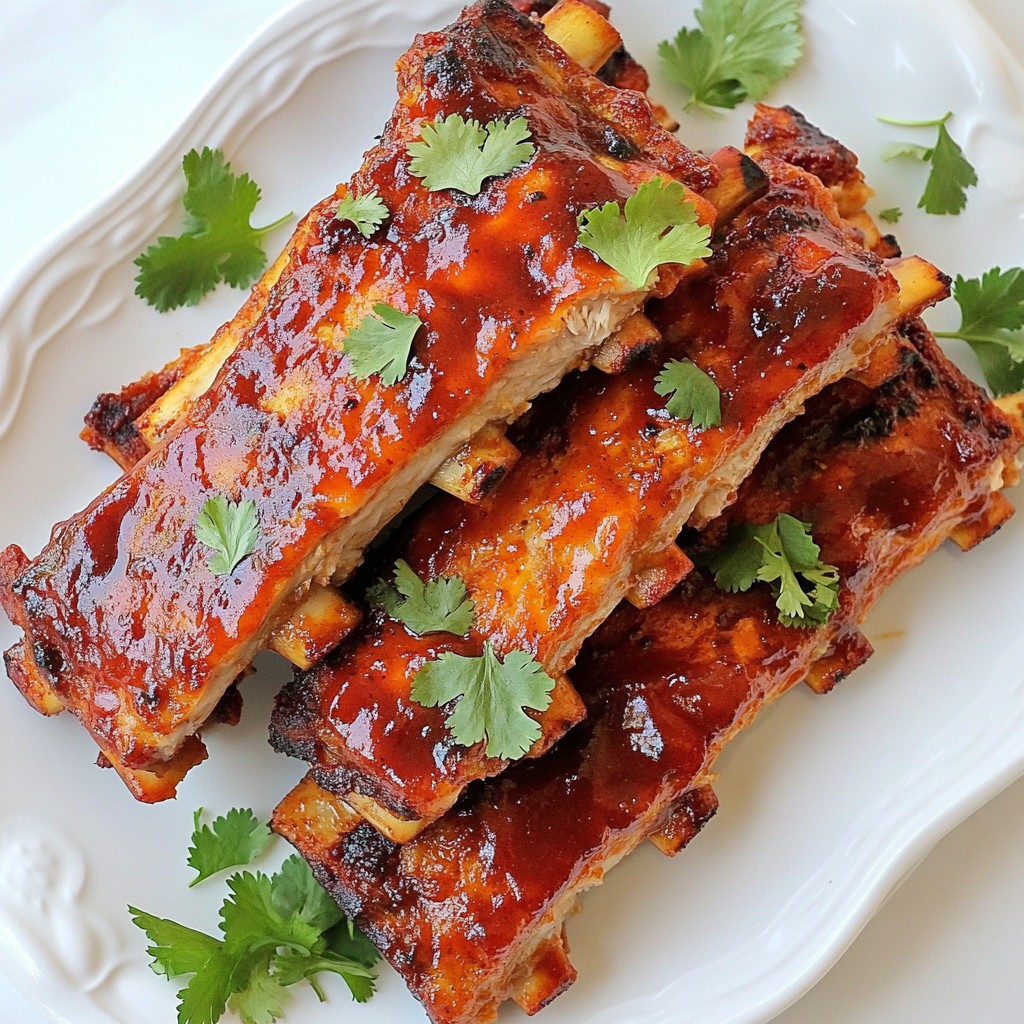 Sweet Smoked Barbecue Chicken Ribs Flavorful Delight