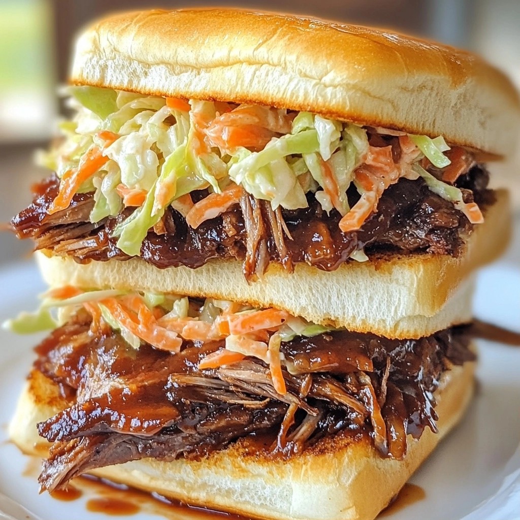 Smoky BBQ Beef Brisket Sandwiches with Slaw Delight