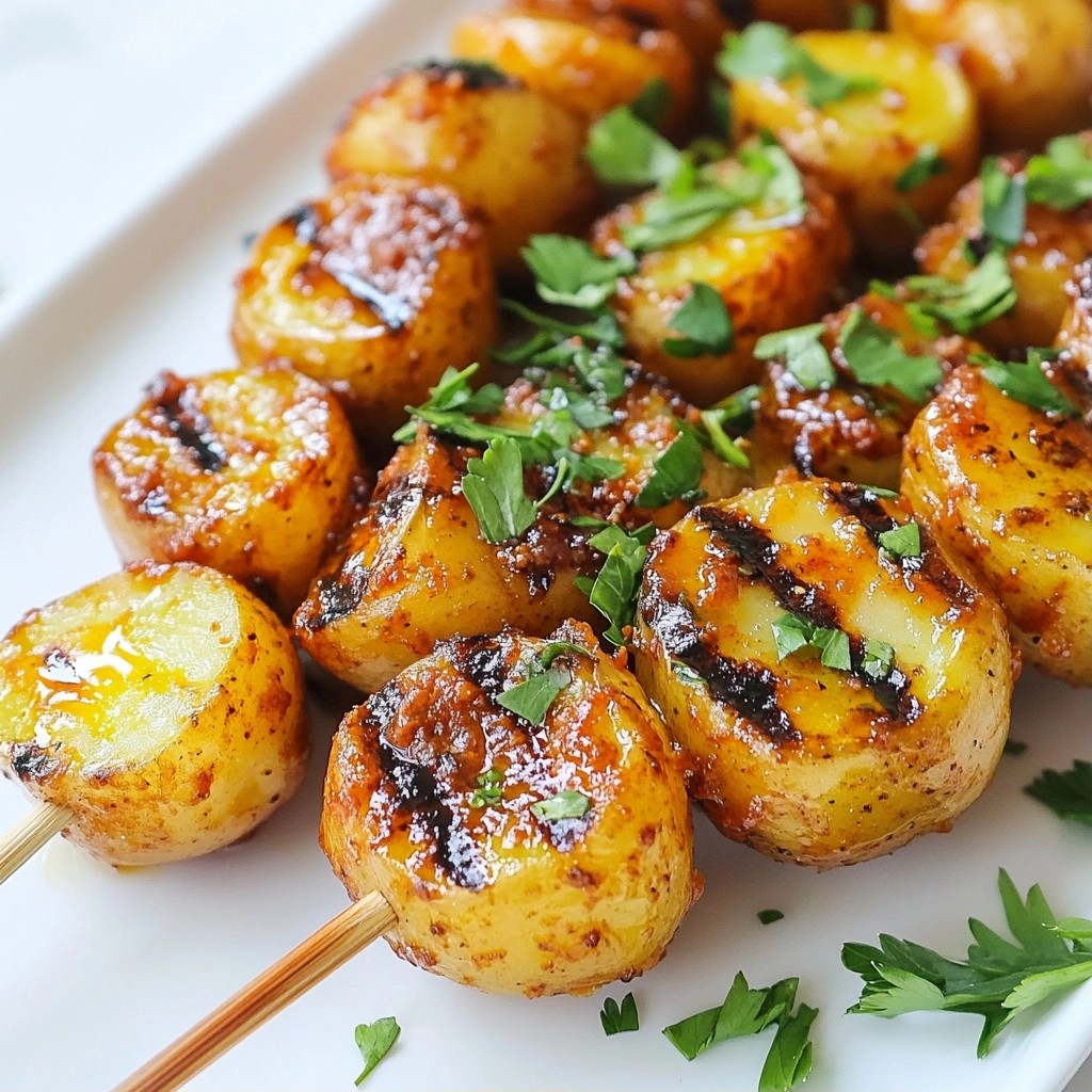 Spicy BBQ Grilled Potato Skewers Tasty and Easy Treat