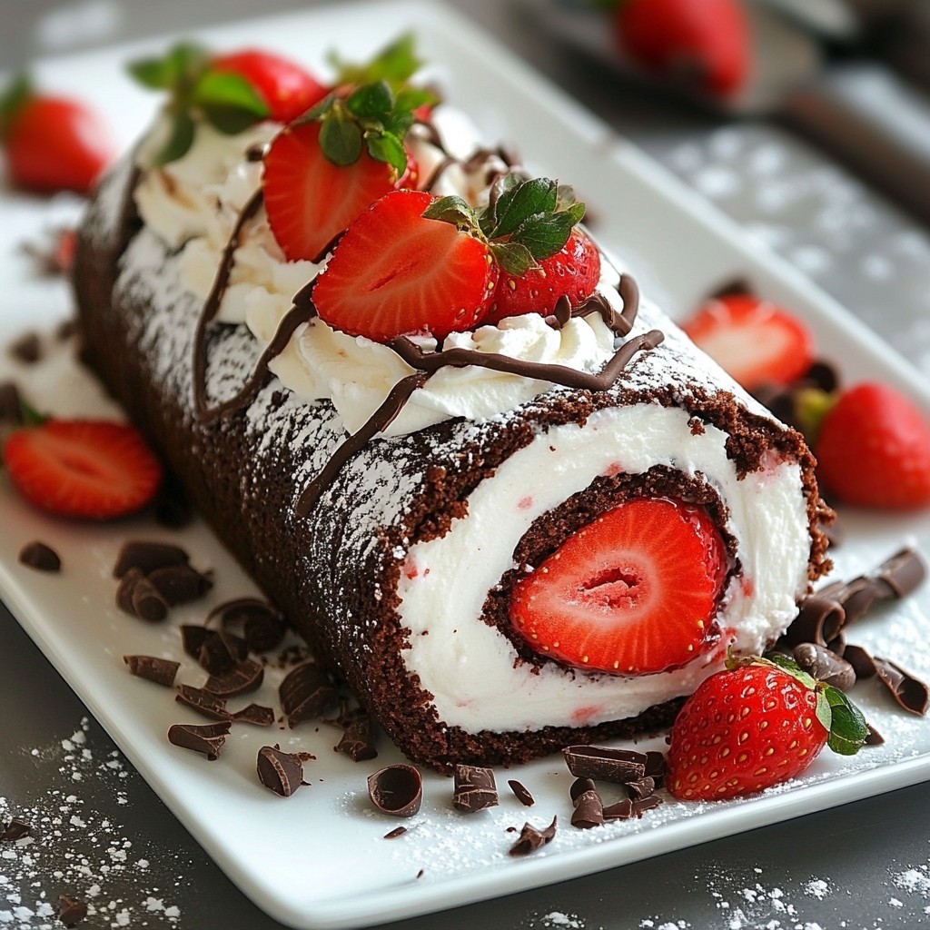 Chocolate Strawberry Cake Roll Delightful Dessert Recipe
