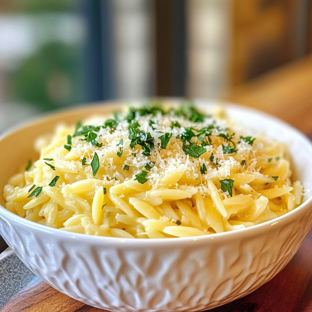 Creamy Garlic Parmesan Orzo Simple and Satisfying Dish