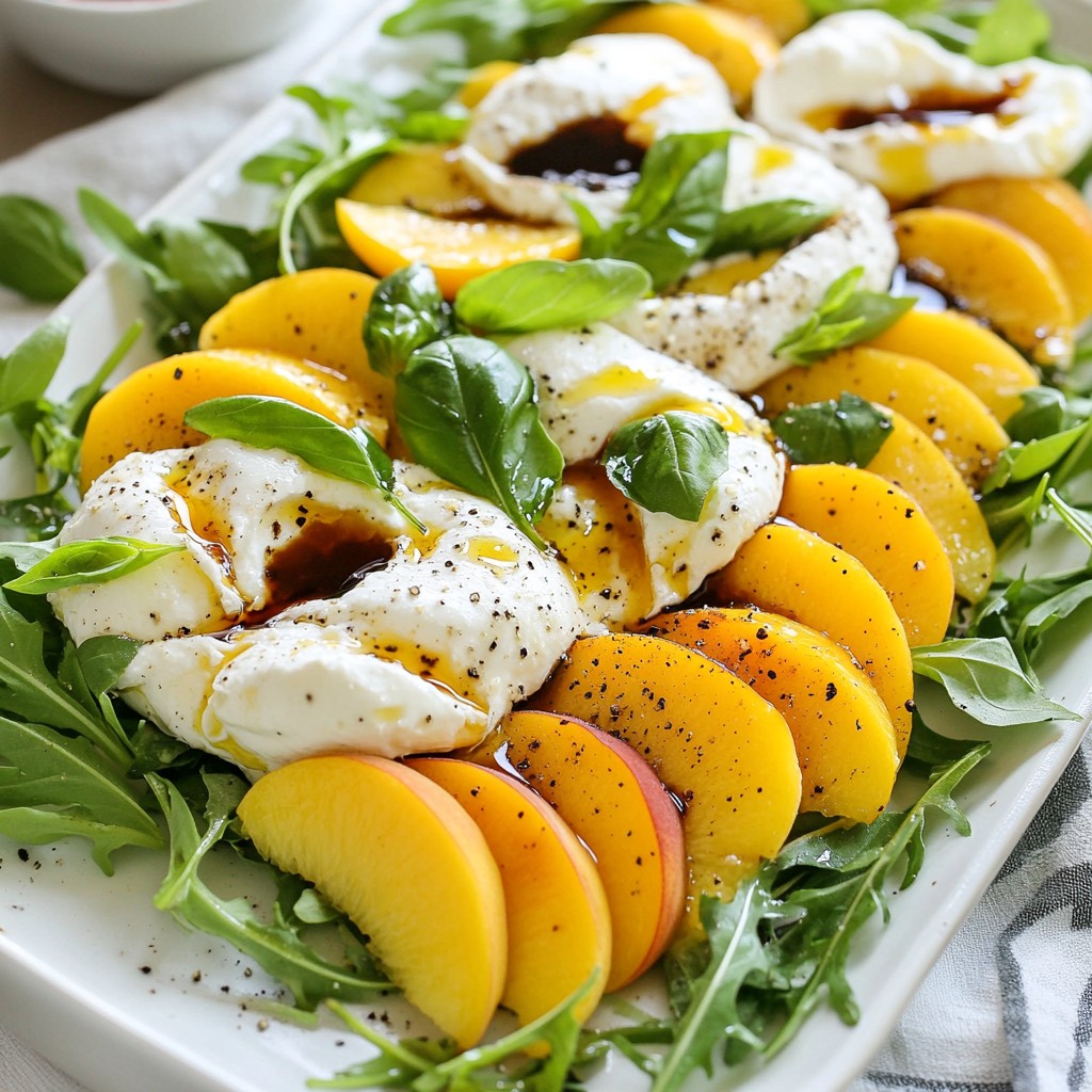 Peach Basil Burrata Salad Fresh and Flavorful Dish