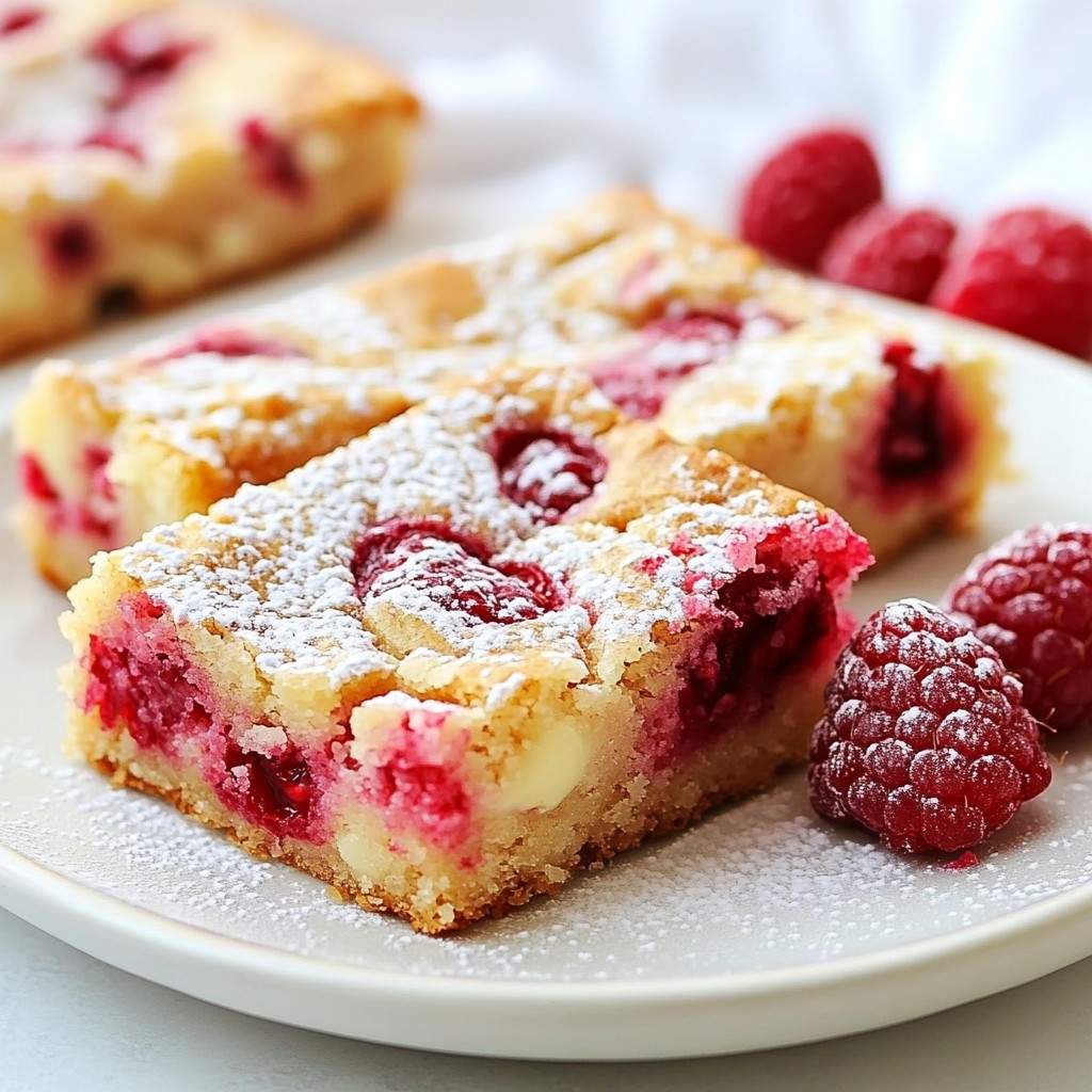 Raspberry White Chocolate Blondies Simple and Sweet Treat