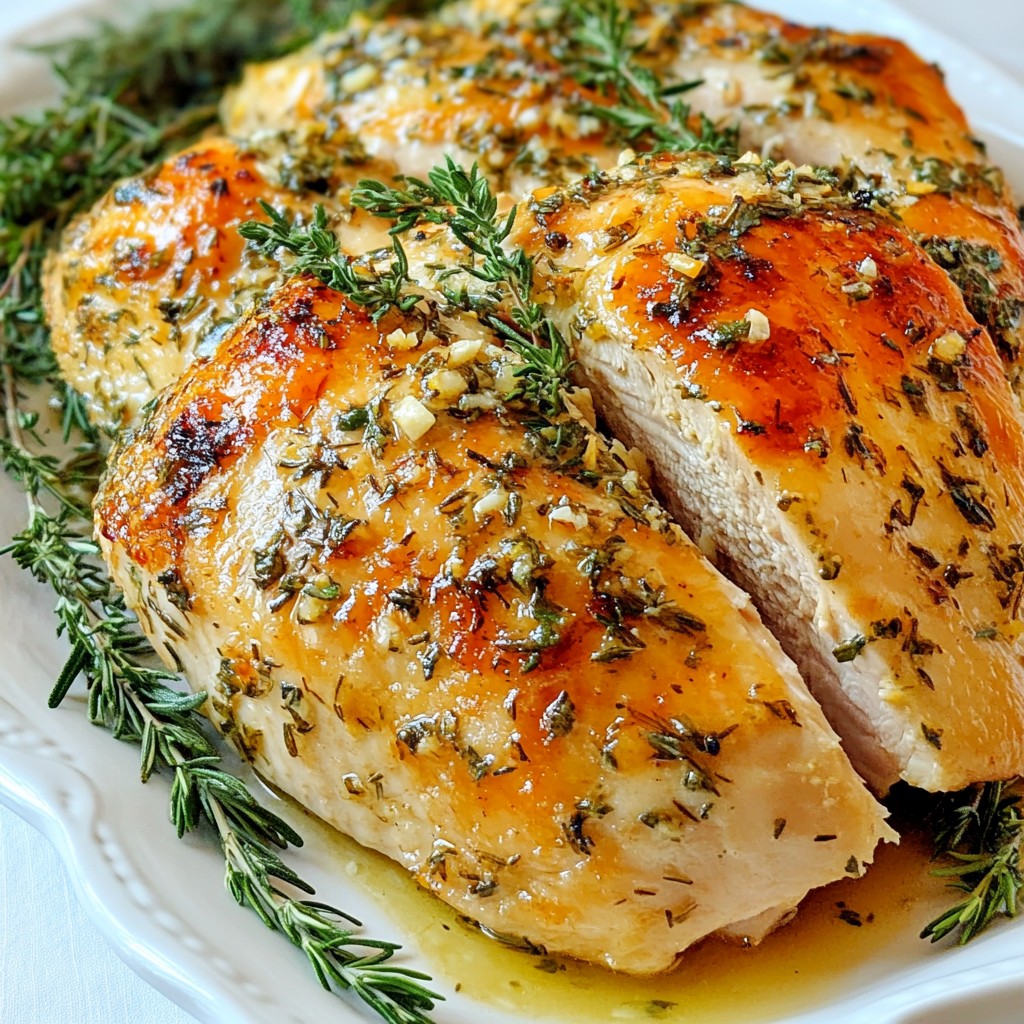 Herb Garlic Butter Roasted Turkey Breast Delight