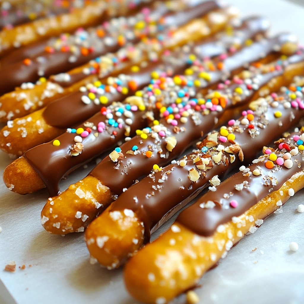 Chocolate Covered Pretzel Rods Irresistible Treats