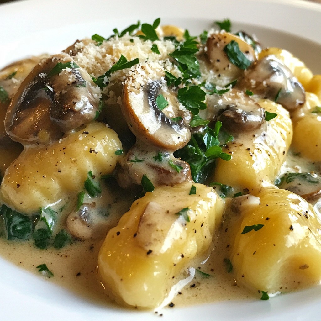 Creamy Mushroom Spinach Gnocchi Flavorful Delight