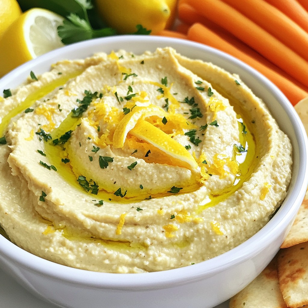 Zesty Lemon Garlic Hummus Easy and Flavorful Dip