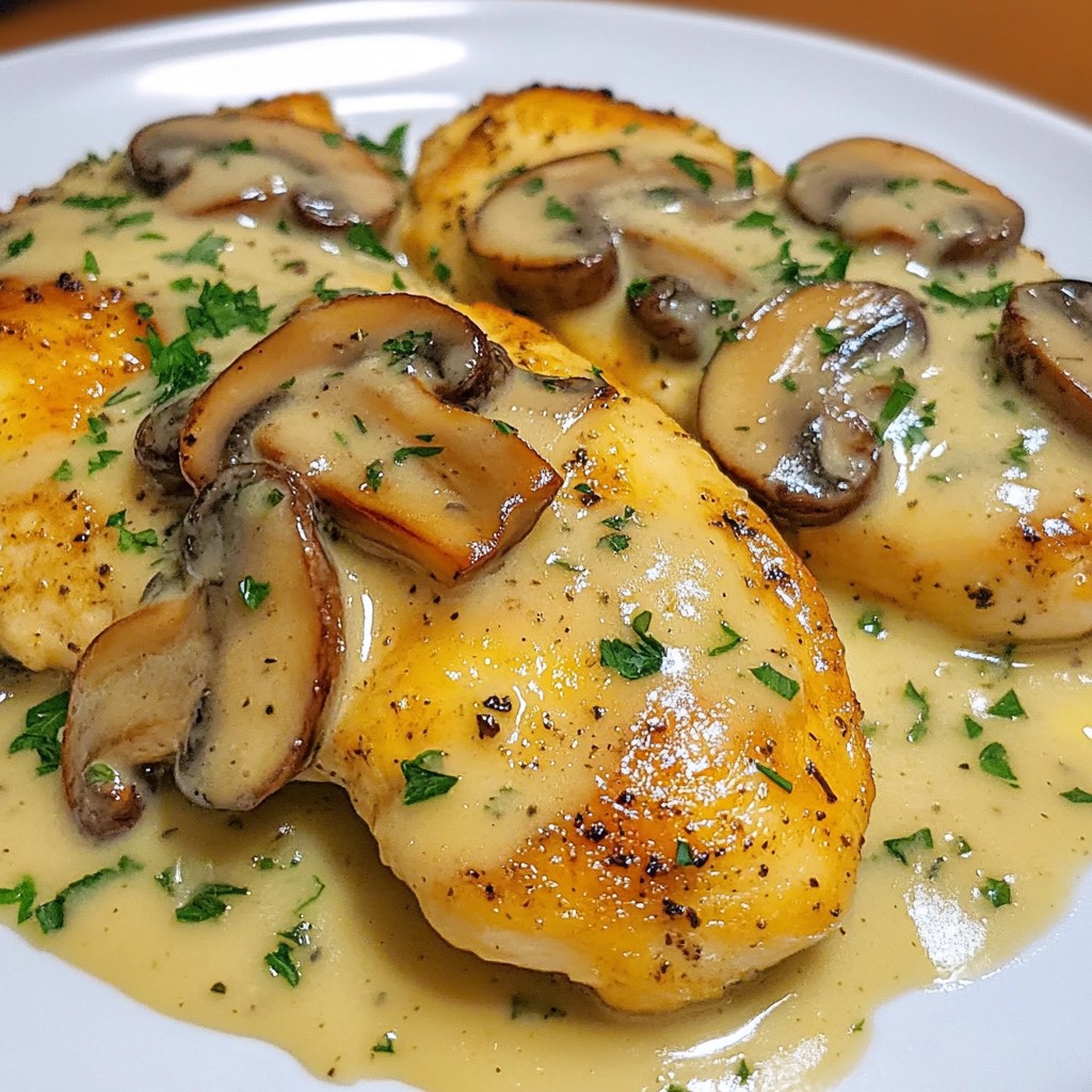 Creamy Garlic Mushroom Chicken Flavorful Dinner Delight